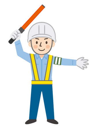 Traffic director police help for good trafficのイラスト素材