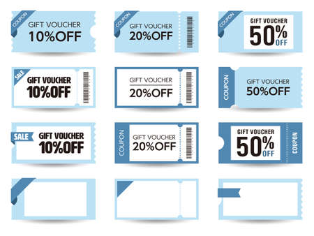 Coupon ticket card element template for graphics design. Vector illustration.のイラスト素材