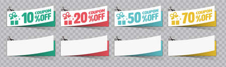 Sale vouchers and Coupon ticket card element template for graphics design. Vector illustration.のイラスト素材
