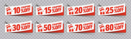 Sale vouchers and Coupon ticket card element template for graphics design. Vector illustration.のイラスト素材