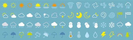 Set of simple climate icons in flat style.