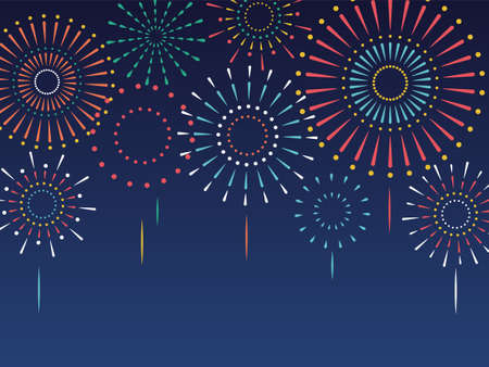 Festive color firework. Vector illustration.のイラスト素材