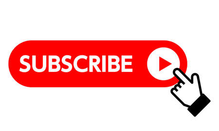 Red button subscribe of channel vector isolated on white background.