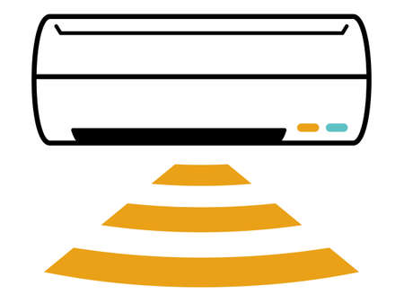 Illustration of a heater with a warm breezeのイラスト素材