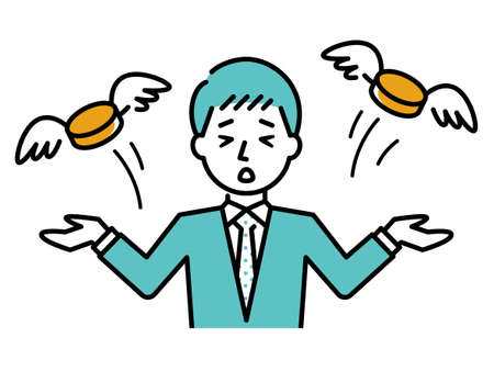 Illustration of a businessman who lost moneyのイラスト素材