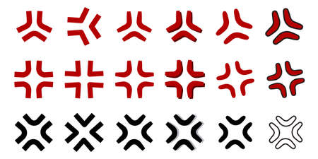 Simple anger mark illustration setのイラスト素材