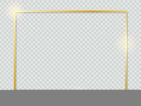 Illustration of a simple decorative frame in goldのイラスト素材