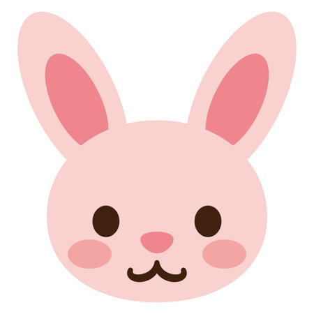 Vector illustration of cute rabbit faceのイラスト素材