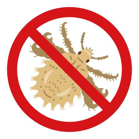 Illustration of pubic lice prohibition mark