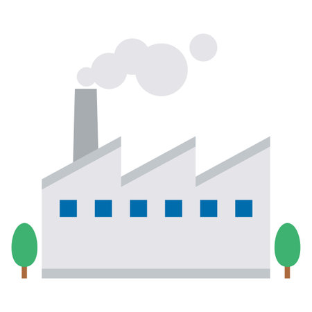 Simple vector illustration of a factoryのイラスト素材