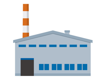 Simple vector illustration of a factoryのイラスト素材