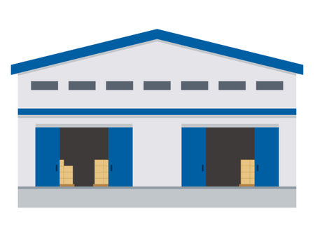 Simple vector illustration of a warehouseのイラスト素材
