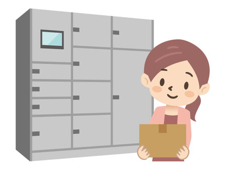 Vector illustration of a woman with luggageのイラスト素材