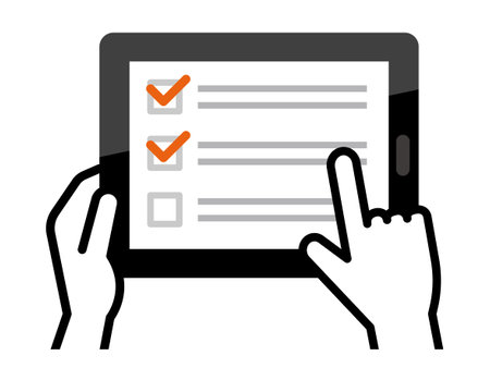 Vector illustration of operating a tablet PCのイラスト素材