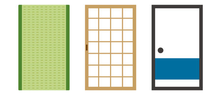 Vector illustration of tatami, shoji and sliding doorのイラスト素材
