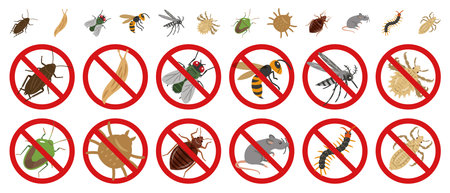 Vector illustration of vermin prohibition markのイラスト素材