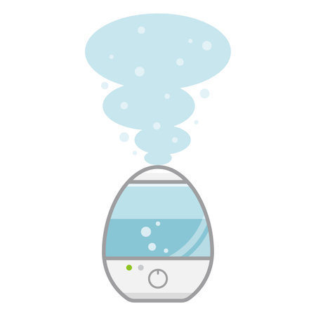 Vector illustration of a humidifier with steam spewing outのイラスト素材