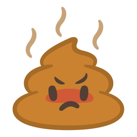 Simple vector illustration of angry poop