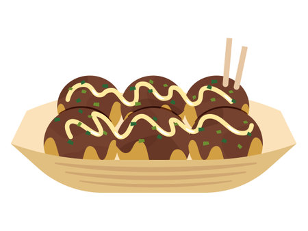 Simple vector illustration of takoyaki.のイラスト素材