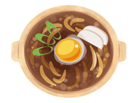 Simple vector illustration of misonikomi udonのイラスト素材