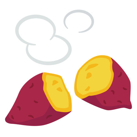 Simple vector illustration of baked sweet potatoのイラスト素材