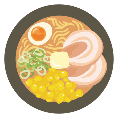 Simple vector illustration of miso ramenのイラスト素材