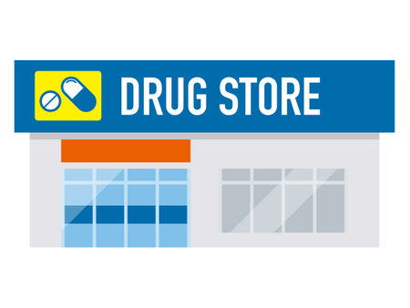 Pharmacy exterior simple vector illustrationのイラスト素材