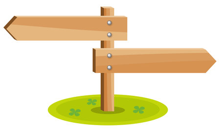 Simple vector illustration of a wooden signのイラスト素材