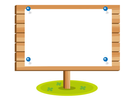 Simple vector illustration of a wooden signのイラスト素材
