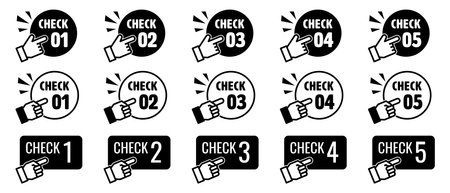 Check Pointing Icon Set, Vector Iconのイラスト素材