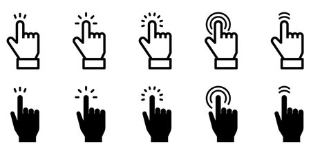 Hand icon set, vector iconのイラスト素材