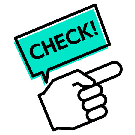 Check finger pointing icon, vector illustrationのイラスト素材