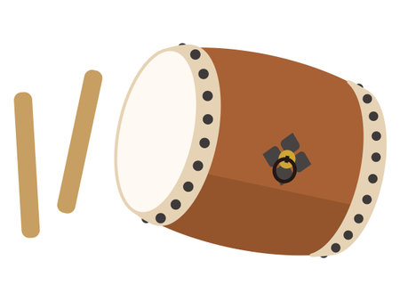 Drum and drumsticks illustration, simple vector illustrationのイラスト素材