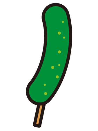 Icon of chilled pickled cucumber, simple vector illustrationのイラスト素材