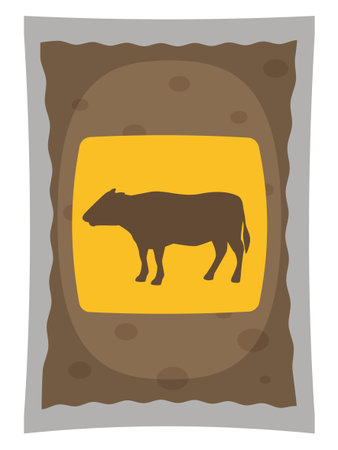 Vector Illustration of a Bag of Cow Manureのイラスト素材