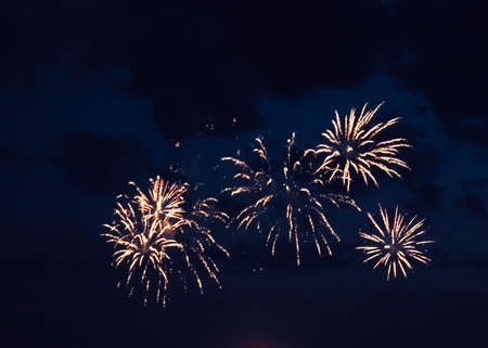 May 9 festive fireworks. fireworks in the night sky.の写真素材