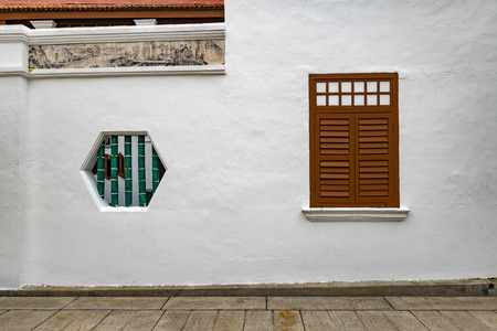 Inner court of a typical antique Chinese traditional  house with minimalism or zen designの写真素材