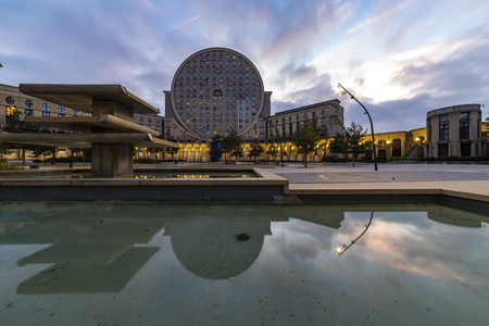 NOISY-LE-GRAND, 25 October 2018 - Central place of Pablo Picasso arena in noisy le grand city near euro Disney park, Paris, Franceのeditorial素材