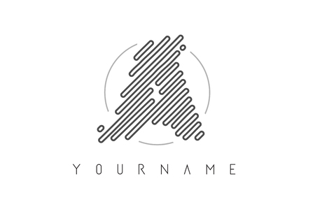 A Letter Logo Design with Black Lines Monogram Vector Illustrationのイラスト素材