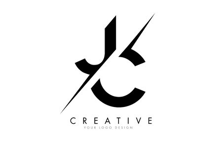 JC J CLetter Logo Design with a Creative Cut. Creative logo design..のイラスト素材
