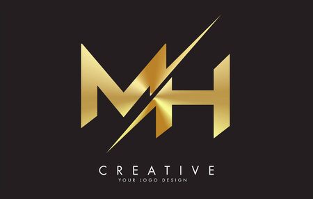 Ilustración del MH M H Golden Letter Logo - ID:141468330 - Imagen libre ...