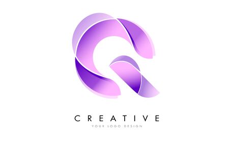Letter Q Logo with Satin texture and Fluid Look Vector Design.のイラスト素材