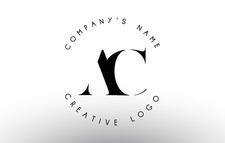 Letters AC A C Logo with a minimalist design. Simple AC Icon with Circular Name Pattern. Creative Stamp Vector Illustration with letters A and C.のイラスト素材