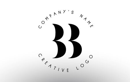 Letters BB B Logo with a minimalist design. Simple BB Icon with Circular Name Pattern. Creative Stamp Vector Illustration with letter B.のイラスト素材