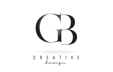 GB g b letter design logo logotype concept with serif font and elegant style. Vector illustration icon with letters G and b.のイラスト素材