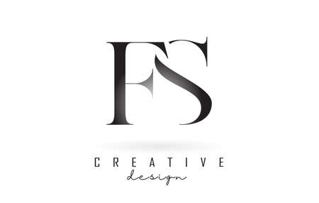 FS f s letter design logo logotype concept with serif font and elegant style. Vector illustration icon with letters F and S.のイラスト素材