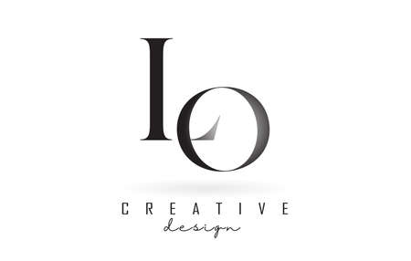 LO l o letter design logo logotype concept with serif font and elegant style. Vector illustration icon with letters L and O.のイラスト素材
