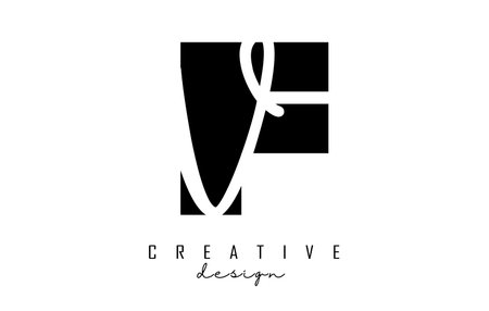 Letters FV Logo with a minimalist design. Letters F and V with geometric and handwritten typography. Creative Vector Illustration.のイラスト素材