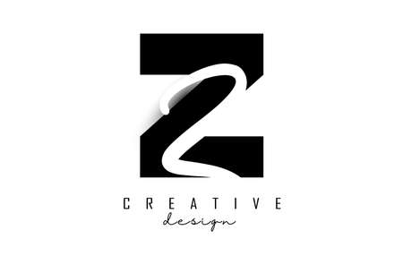 Letters Zz  with a minimalist design. Letters Z and z with geometric and handwritten typography. Creative Vector Illustration with letters.のイラスト素材