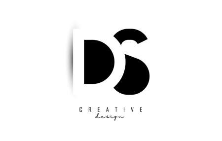Letters DS Logo with black and white negative space design. Letters D and S with geometric typography. Creative Vector Illustration with letters.のイラスト素材